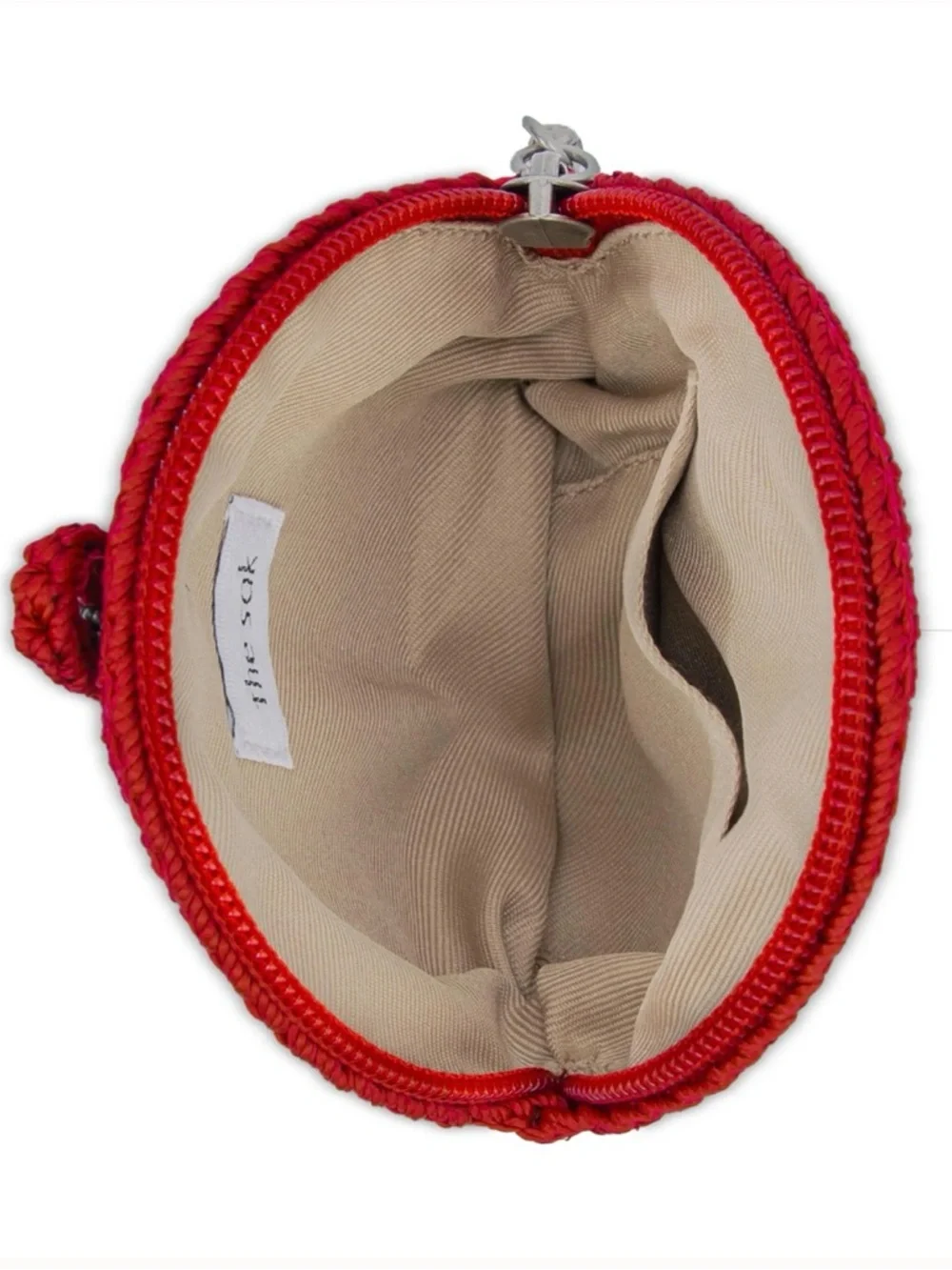 The Sak Tess Sling Bag Red Suede Shoulder Bag with Peace Tassel and Coin Pouch